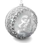 Set of 6 silver Christmas balls "New Year"